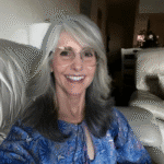 cropped image blue and silver person